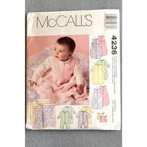 McCALLS Pattern--4236 Baby Basics Pattern-Bunting, Jumpsuits, Hat, Blanket-etc